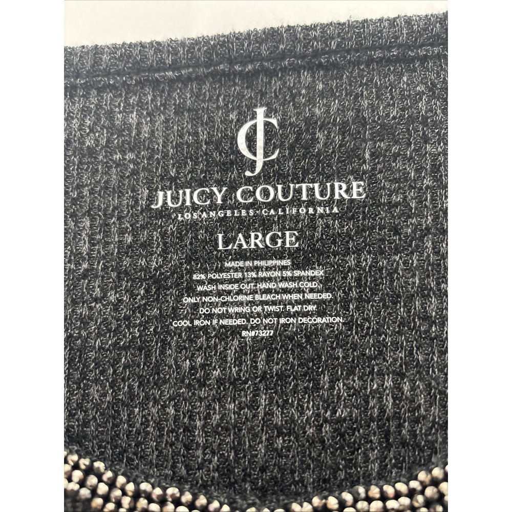 Juicy Couture Women's Dressy Long sleeve Top W/Rhinestones Open Shoulder Size L - Picture 5 of 7